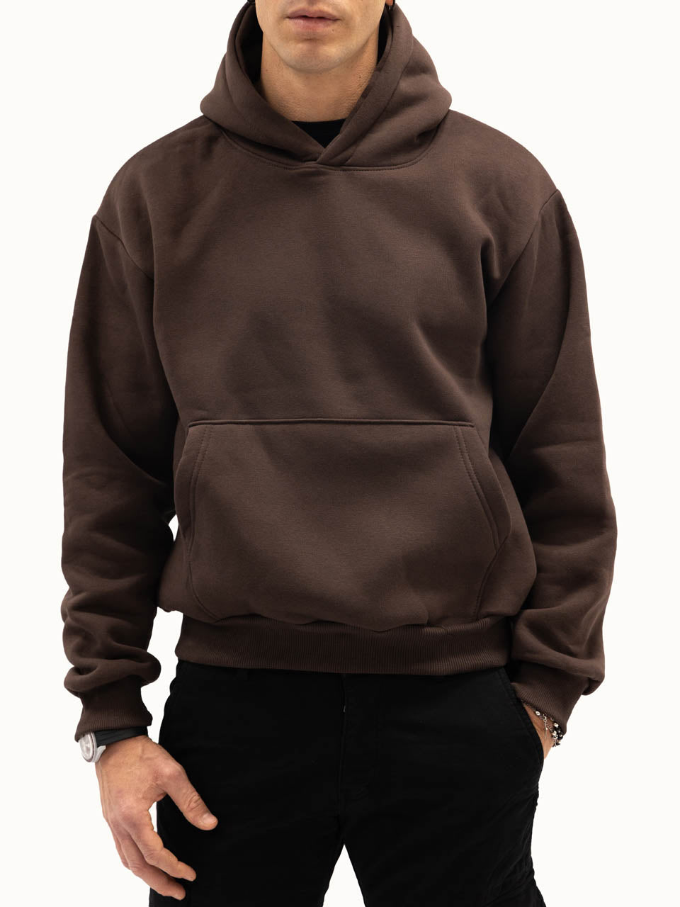 Felpa Boxy Felpata Dark Brown