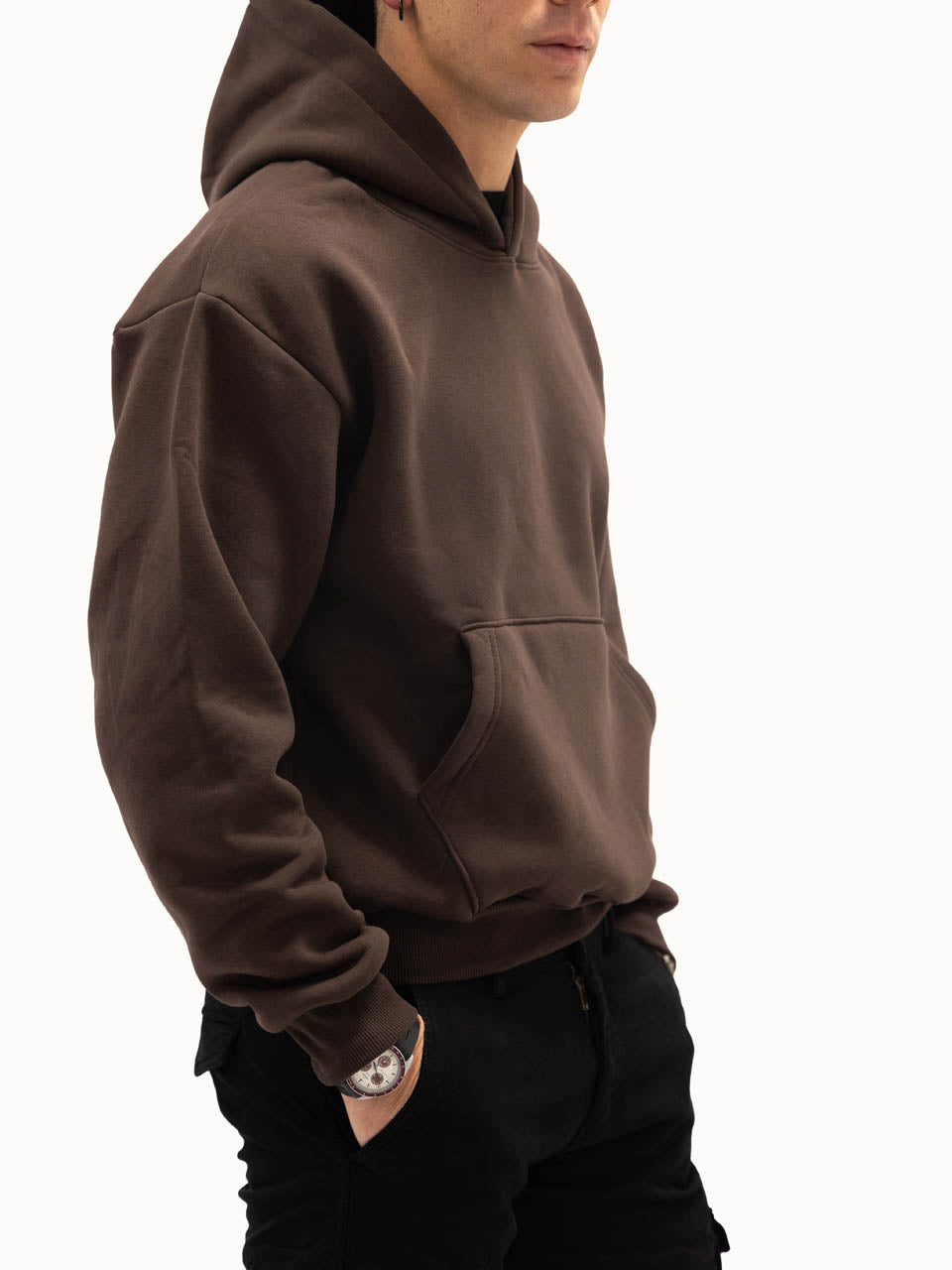 Felpa Boxy Felpata Dark Brown