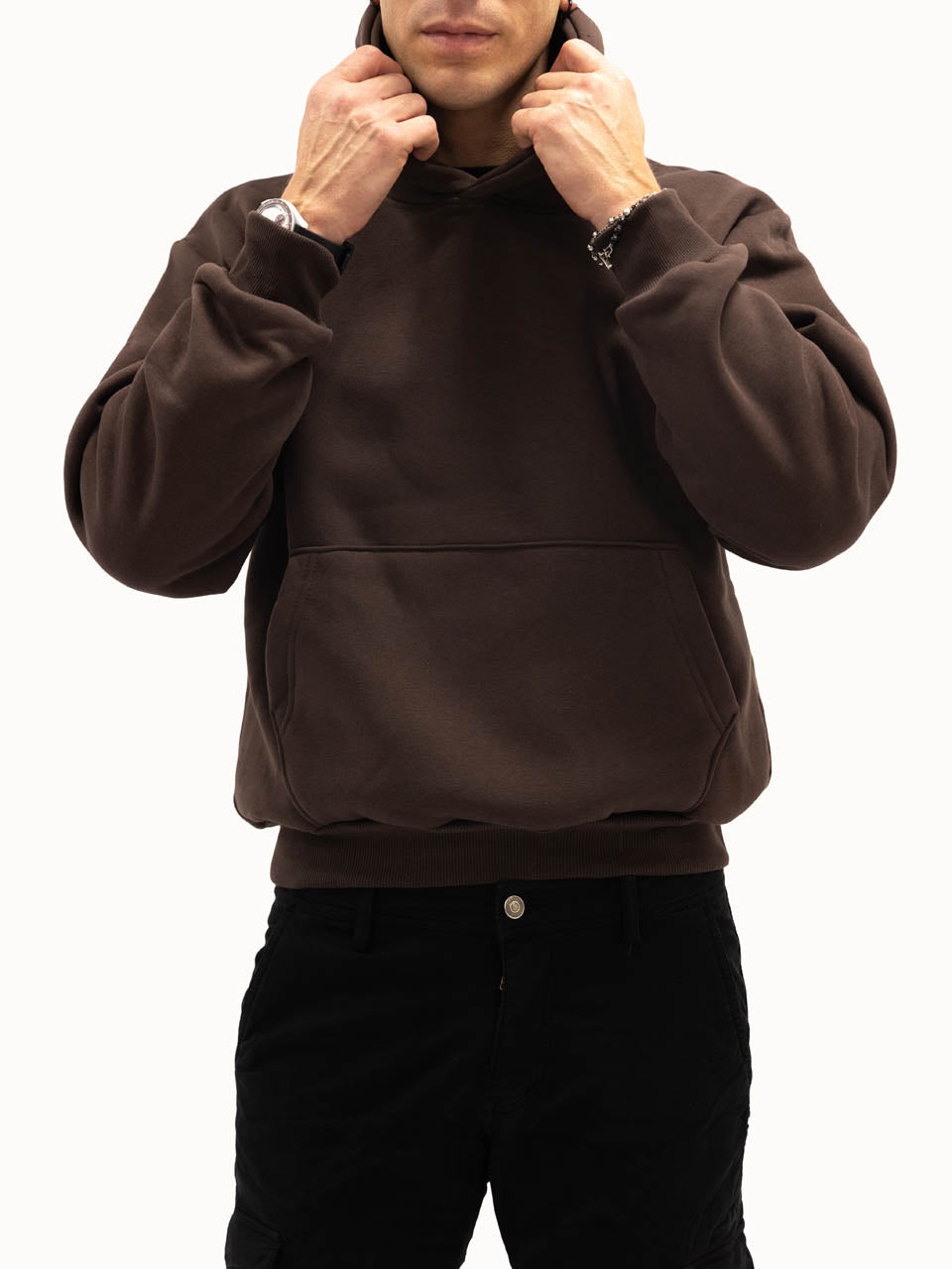 Felpa Boxy Felpata Dark Brown