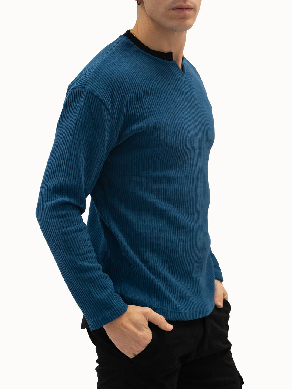 Felpa Florida in Velluto Ottanio