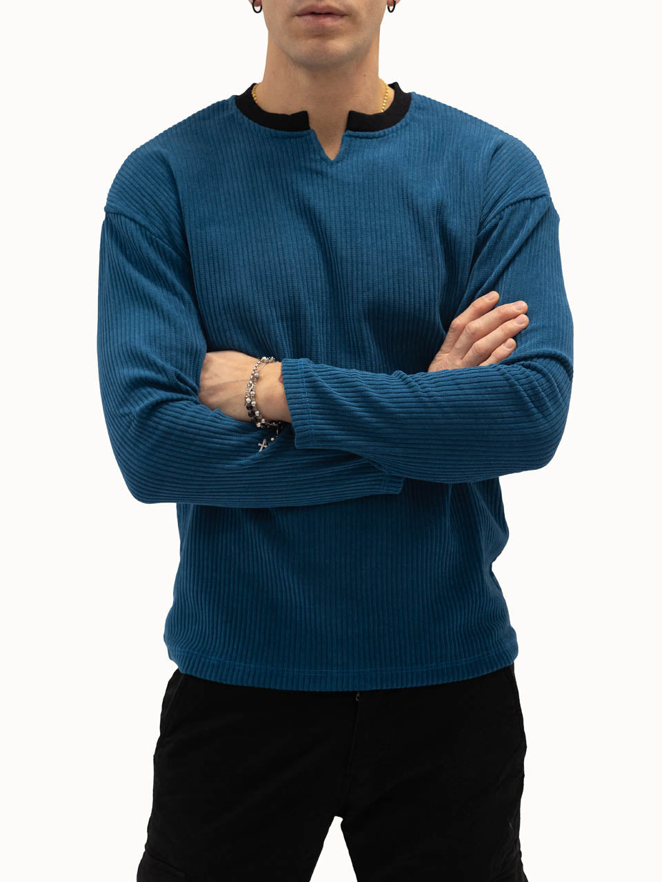 Felpa Florida in Velluto Ottanio