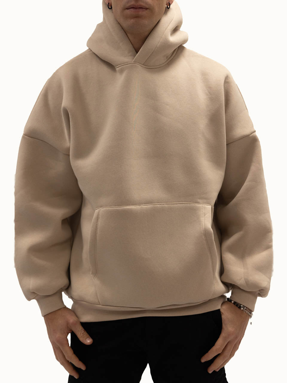 Felpa Oversize Felpata Beige