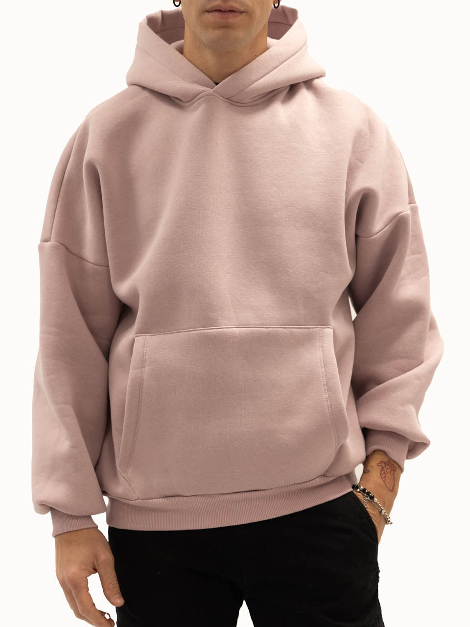 Felpa Oversize Felpata Dusty Pink