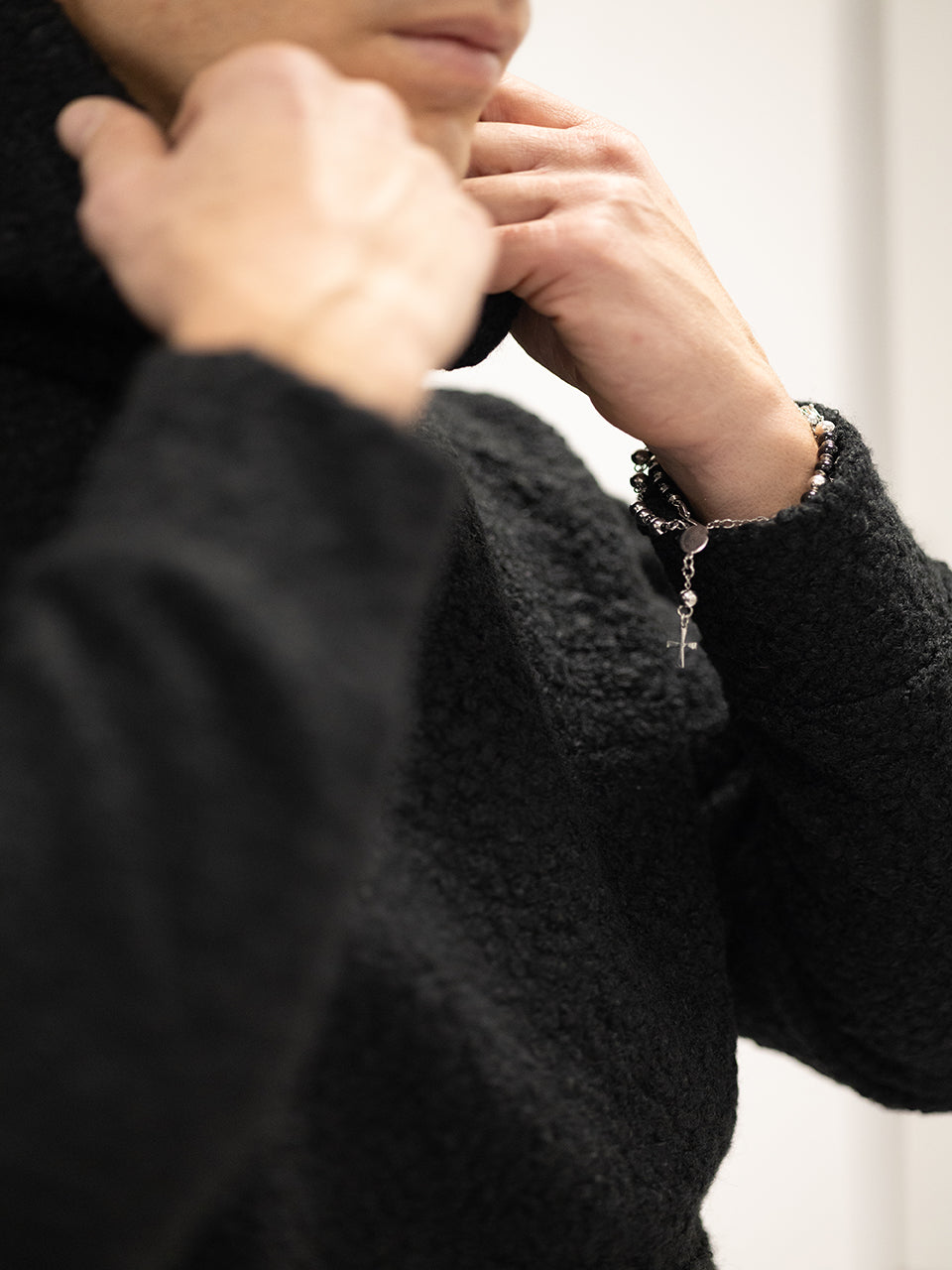 Felpa Teddy con Cappuccio Black