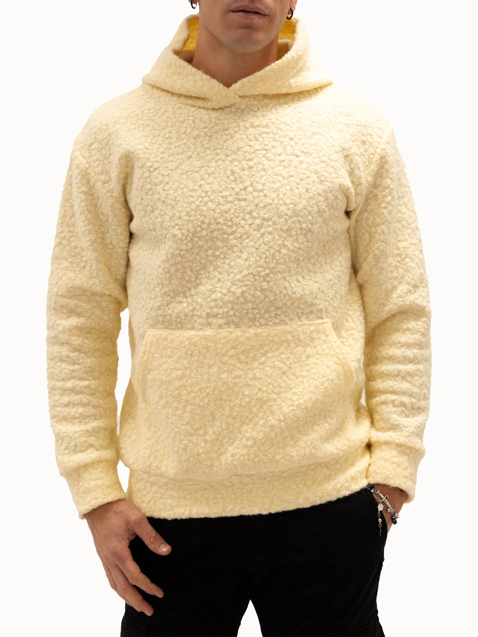 Felpa Teddy con Cappuccio Cream