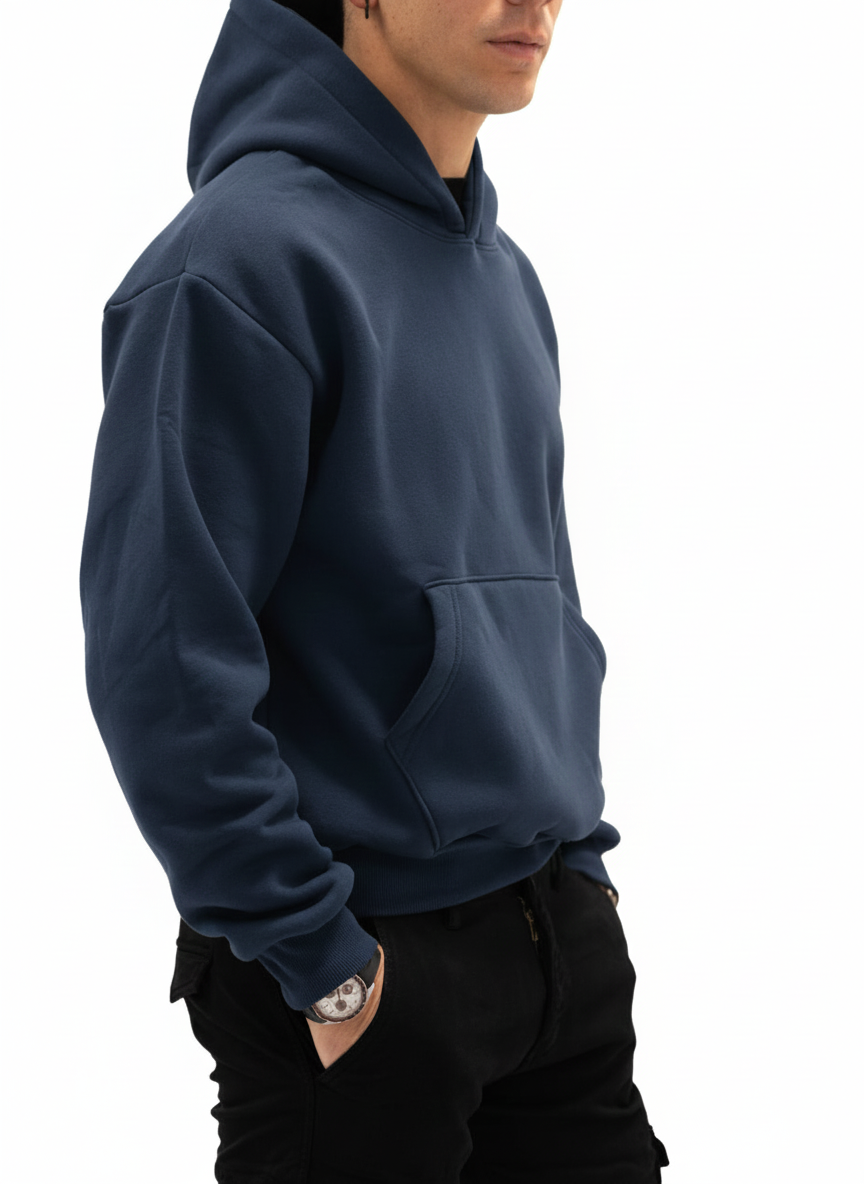 Felpa Boxy Felpata Blue