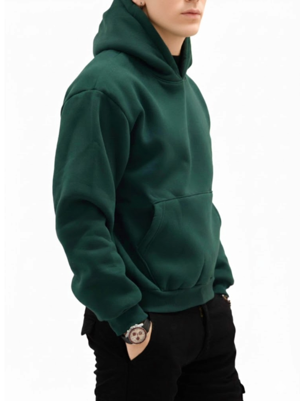 Felpa Boxy Felpata Forest Green