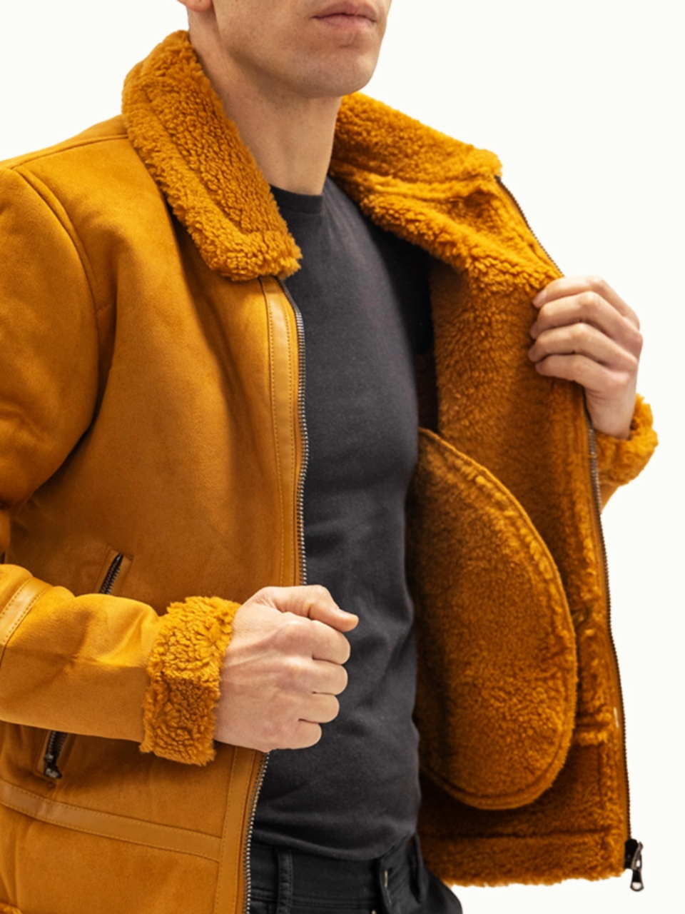 Giacca Montone Ecopelle Camel