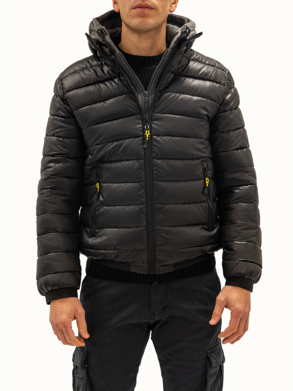 Giubbotto con Cappuccio Removibile Black