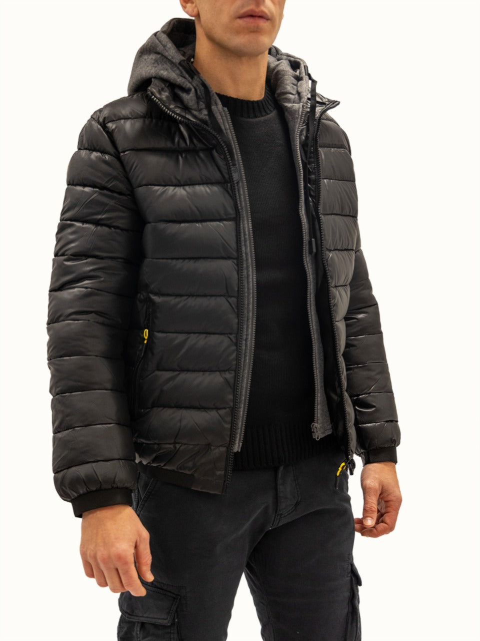 Giubbotto con Cappuccio Removibile Black