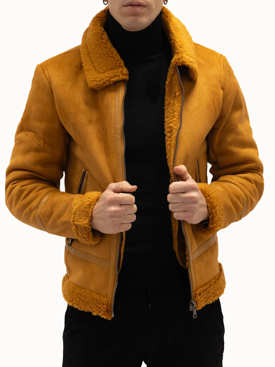 Giacca Montone Ecopelle Camel