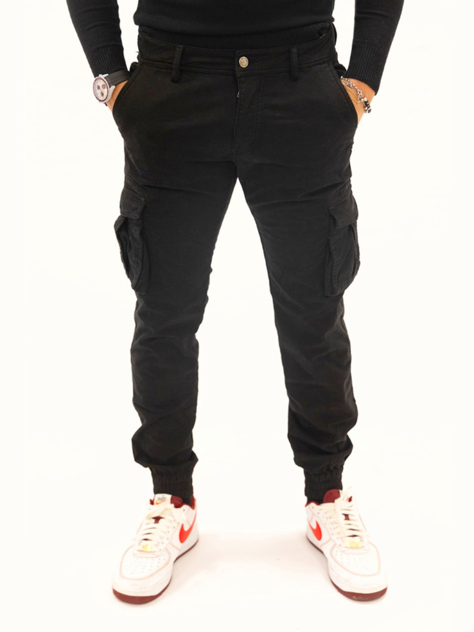 Pantalone Cargo Urban Felpato Black