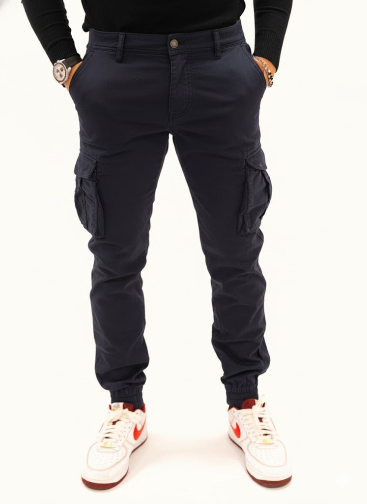 Pantalone Cargo Urban Felpato Navy Blue