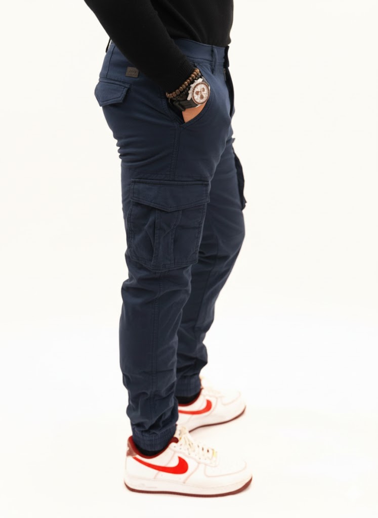 Pantalone Cargo Urban Felpato Navy Blue