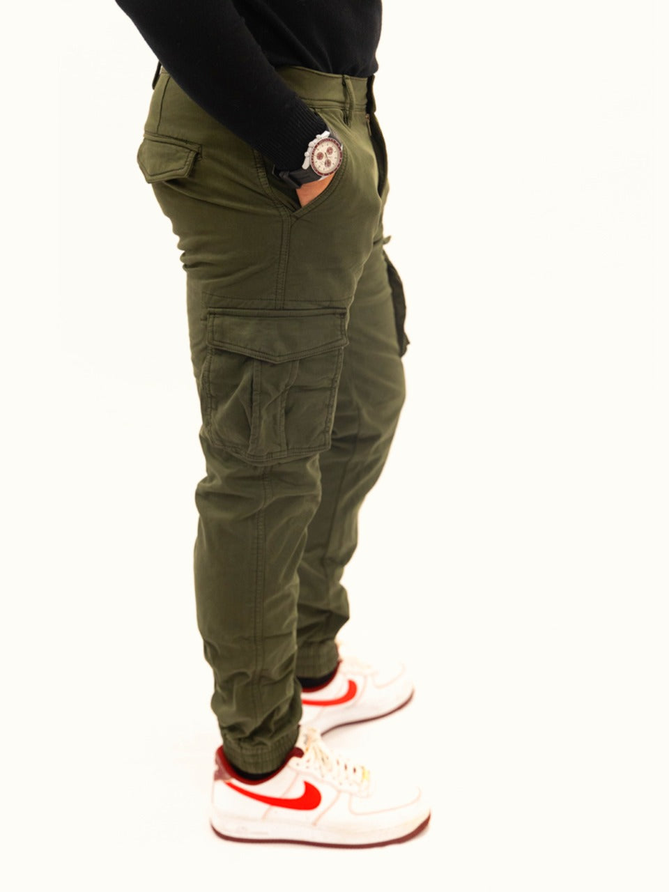 Pantalone Cargo Urban Felpato Military Green