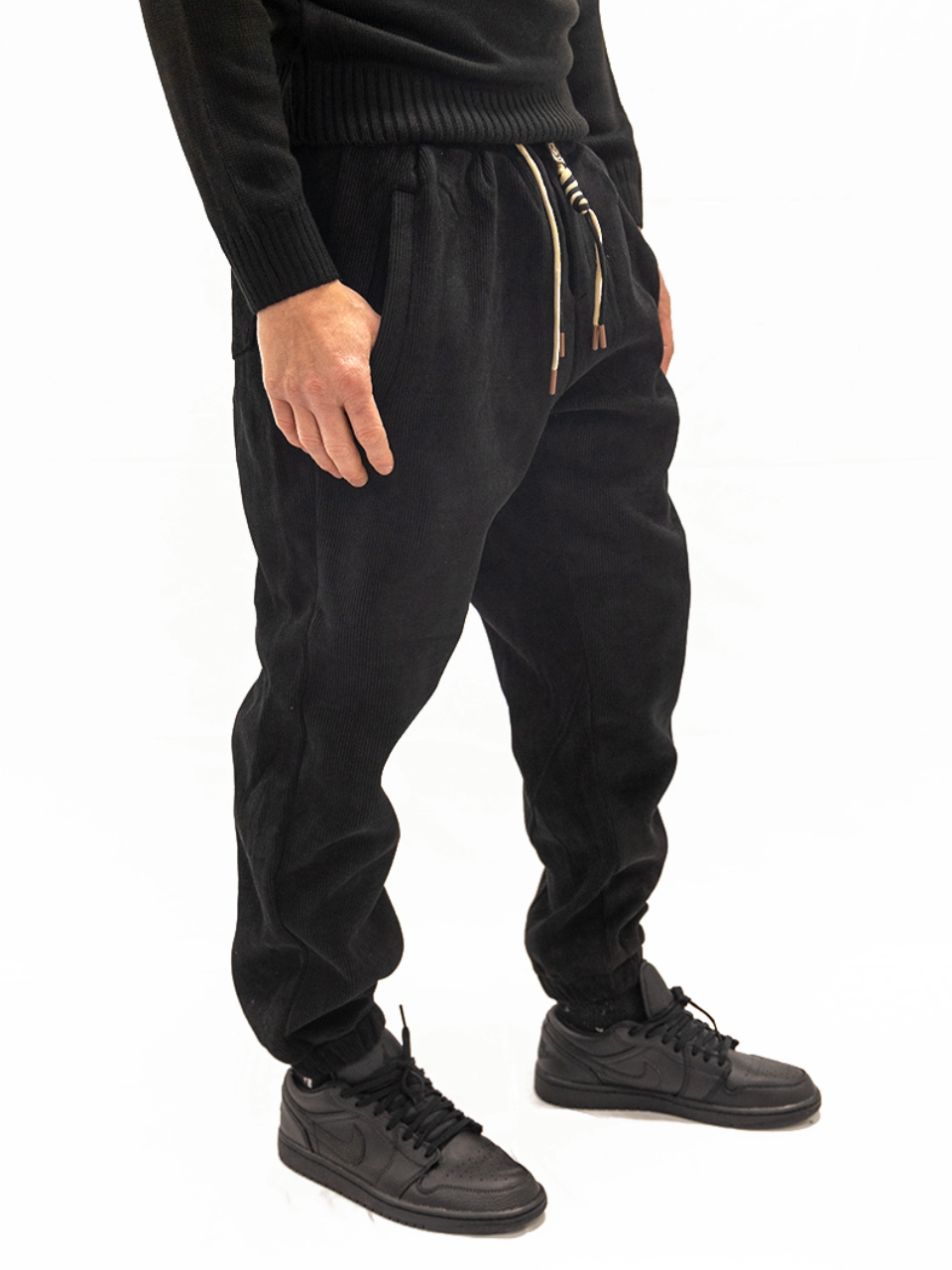 Pantalone Osaka in Velluto a coste Black