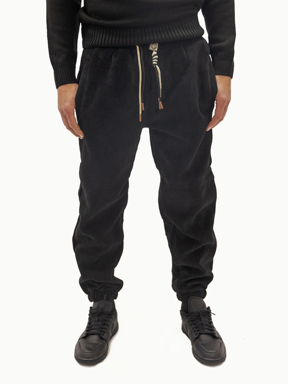 Pantalone Osaka in Velluto a coste Black