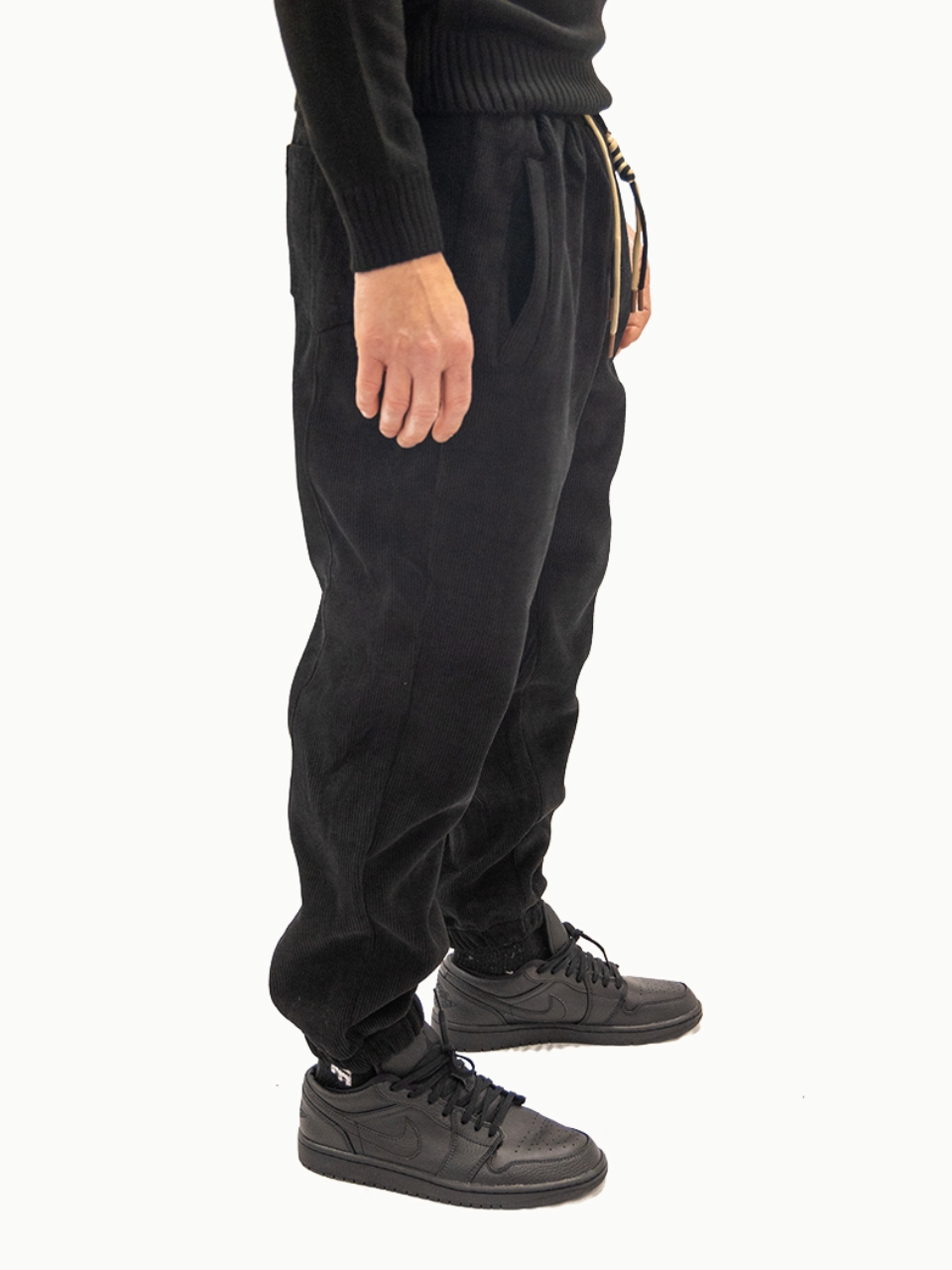 Pantalone Osaka in Velluto a coste Black