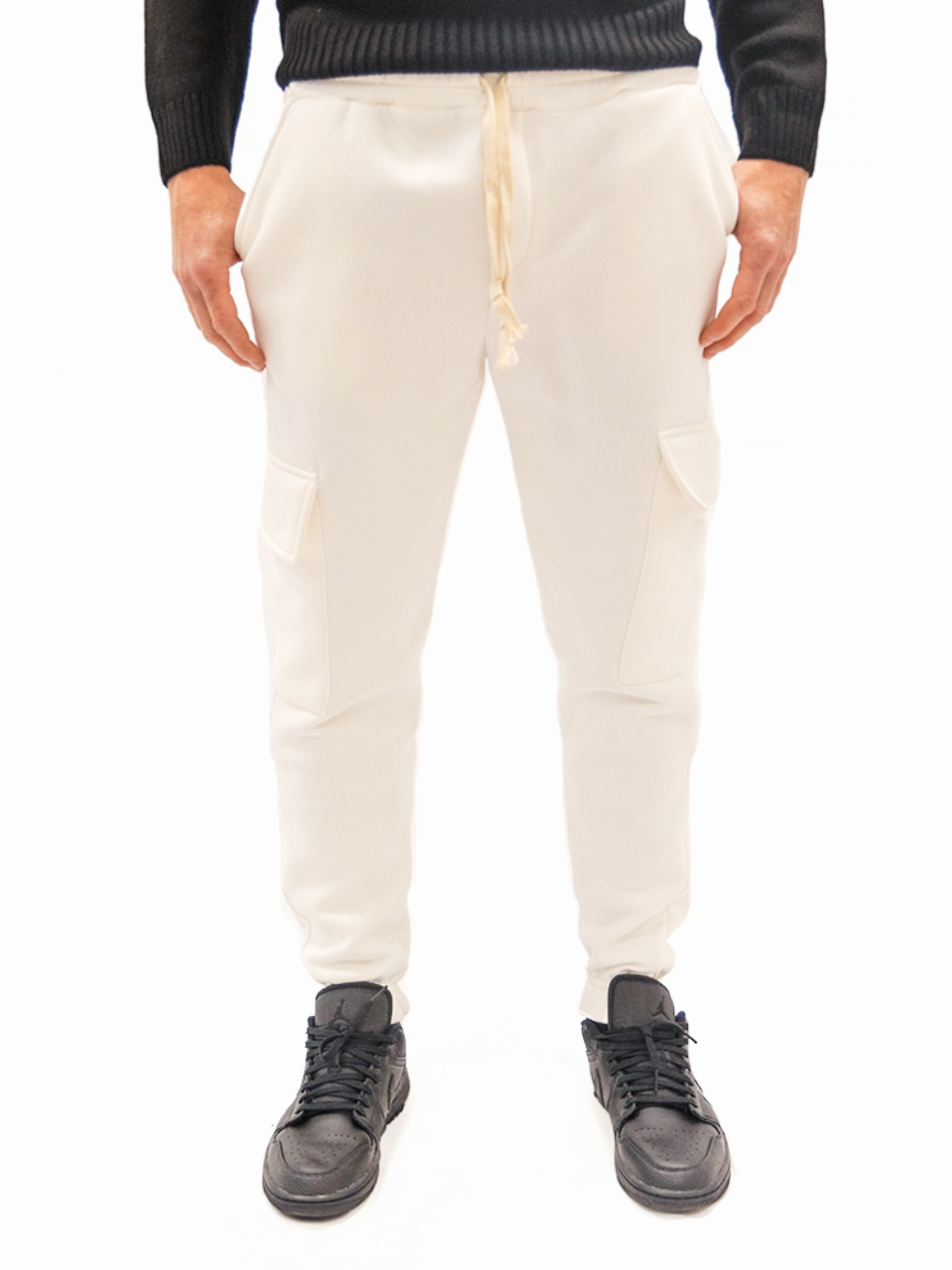 Pantatuta Cargo Felpata White Cream