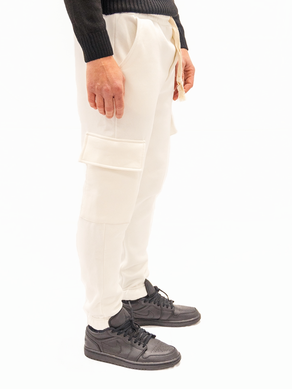 Pantatuta Cargo Felpata White Cream